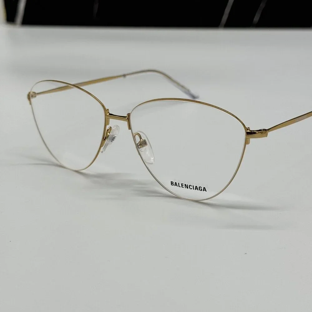 NEW BALENCIAGA BB0034O 003 CAT EYE GOLD WOMEN EYEGLASSES BALENCIAGA
